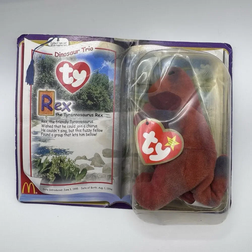 TY REX The Tyrannosaurus 1994 Mc Donalds Beanie Baby RARE RETIRED DINOSAUR TRIO